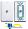 Leviton Flush mount 75-Ohm Decora Wallplate, Carded Unit.. - C2448 - TelephoneStuff.com