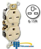 Leviton Side Wired 15Amp 250V Duplex Receptacle - 5028 - TelephoneStuff.com