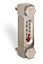 Aluminum Liquid Level Gage with Card Thermometer, 3” Centerline, Front Mount 1/2”-13 - B3540-30300BA2W - Oil-Rite Corp.