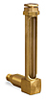 Vented Long Elbow Brass Liquid Level Gage, 3 1/32” Sight Opening, 1/2” Diameter Glass, 1/8” Male NPT Mounting Thread - B1149-13 - Oil-Rite Corp.