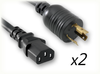 LOCKING NEMA L6-20P to IEC-60320-C13 x 2 HOME // Power Cords // High Voltage Power Cords // Locking Blade Power Cords - 0540.120 - Quail Electronics