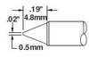Metcal Smartheat Soldering Cartridge STTC-016 - Conical Tip - 0.19 in Tip Length - 0.02 in Tip Width - STTC-016 - R. S. Hughes Company, Inc.