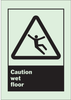 Brady Bradyglo B-347 Polyester / Polystyrene Rectangle Fall Prevention Sign - 7 in Width x 10 in Height - Glow in the Dark - TEXT: CAUTION WET FLOOR - 90707 - 754476-90707 - R. S. Hughes Company, Inc.
