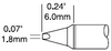 Metcal Smartheat Soldering Cartridge STTC-837P - Chisel Tip - 0.24 in Tip Length - 0.07 in Tip Width - METCAL STTC-837P - R. S. Hughes Company, Inc.