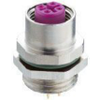 PROFIBUS Data Receptacle Connector: Female, front mount, M12 - mating side, print contacts - connecting side, 5-pin, B-coded, unshielded, metallic grey housing, 50 V AC / 60 V DC, 4 A - 0976 PFC 152 - Belden Inc.