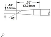 Metcal Smartheat Rework Cartridge SMTC-8147 - Hoof Tip - 0.7 in Tip Length - 0.13 in Tip Width - METCAL SMTC-8147 - R. S. Hughes Company, Inc.