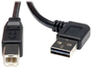 Universal Reversible USB 2.0 Cable (Right / Left Angle Reversible A to B M/M), 6-ft. -- UR022-006-RA - Image