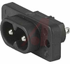2573 C8 Inlet w solid pins (solder terminals) screw on mounting -- 70080195