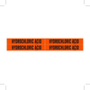Brady B-946 Black on Orange Vinyl Self-Adhesive Pipe Marker - 1 1/8 in Height - 3/4 in Character Height - 7 in Length - Printed Msg = HYDROCHLORIC ACID - 7381-4 - 754473-67527 - R. S. Hughes Company, Inc.