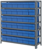 Open Shelving, 7Shelves, 36Bins, Blue; Shelving Unit Type Quantum Storage - 44AC9247 - Newark, An Avnet Company