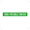 Brady B-946 White on Green Vinyl Self-Adhesive Pipe Marker - 4 in Height - 3 1/2 in Character Height - 24 in Length - Printed Msg = NON-POTABLE WATER - 7397-1HV - 754473-67748 - R. S. Hughes Company, Inc.