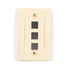 3-Port Ivory Single-Gang Keystone Wallplate -- WPIV-3 - Image