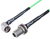 N Male Right Angle to N Female Bulkhead Low Loss Cable 12 Inch Length Using PE-P160LL Coax - PE3C5286-12 - Pasternack