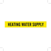 Brady B-946 Black on Yellow Vinyl Self-Adhesive Pipe Marker - 2 1/4 in Height - 2 in Character Height - 14 in Length - Printed Msg = HEATING WATER SUPPLY - 7130-1 - 754476-91882 - R. S. Hughes Company, Inc.