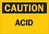 Brady B-401 Polystyrene Rectangle Yellow Chemical, Biohazard, Hazardous & Flammable Material Sign - 14 in Width x 10 in Height - TEXT: CAUTION ACID - 22263 - 754476-22263 - R. S. Hughes Company, Inc.