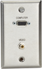 AV Stainless Steel Wallplate w/ (1) VGA F/F, (1) RCA F/F - WP800 - Black Box
