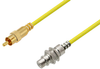 75 Ohm RCA Male to 75 Ohm RCA Female Bulkhead Cable 50 cm Length Using 75 Ohm PE-B159-YW Yellow Coax -- PE3W01571/YW-50CM