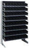 Sloped Rack, 8Shelves, 64Bins, Black; Shelving Unit Type Quantum Storage - 44AC6495 - Newark, An Avnet Company