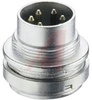connector,circular din,male chassis socket w/lockring,front mount,4 contact,ip40 - 70151313 - Allied Electronics, Inc.