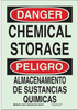 Brady Bradyglo B-347 Polyester / Polystyrene Rectangle Chemical, Biohazard, Hazardous & Flammable Material Sign - 10 in Width x 14 in Height - Glow in the Dark - Language English / Spanish - 90737 - 754476-90737 - R. S. Hughes Company, Inc.
