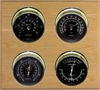 4 Instrument Weather Station - Observer 2S, PVD Brass cases, Black dials, Oak panel -  - Maximum Weather Instruments