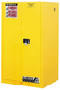 Justrite Sure-Grip EX 60 gal Yellow Hazardous Material Storage Cabinet - 34 in Width - 65 in Height - Floor Standing - 896000 - 896000 - R. S. Hughes Company, Inc.