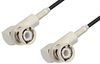 BNC Male Right Angle to BNC Male Right Angle Cable 60 Inch Length Using PE-B100 Coax - PE38249-60 - Pasternack