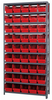 Open Shelving, 10Shelves, 45Bins, Red; Shelving Unit Type Quantum Storage - 44AC8836 - Newark, An Avnet Company