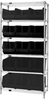 Open Wire Shelving, 6Shelves, 15Bin, Blk; Shelving Unit Type Quantum Storage - 44AC8193 - Newark, An Avnet Company