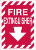 Brady B-120 Fiberglass Reinforced Polyester Rectangle White Fire Equipment Sign - 14 in Width x 10 in Height - TEXT: FIRE EXTINGUISHER - 73605 - 754473-73605 - R. S. Hughes Company, Inc.