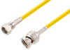 75 Ohm SMC Plug to 75 Ohm BNC Male Cable 24 Inch Length Using 75 Ohm PE-B159-YW Yellow Coax - PE39260/YW-24 - Pasternack