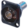 Recessed bulkhead jack, black D-shape housing, feed through, grounded - 70088312 - Allied Electronics, Inc.