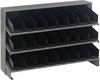 Sloped Bench Rack, 3Shelves, 24Bins, Blk; Shelving Unit Type Quantum Storage - 44AC6425 - Newark, An Avnet Company