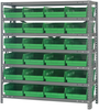 Open Shelving, 7Shelves, 24Bins, Green; Shelving Unit Type Quantum Storage - 44AC8760 - Newark, An Avnet Company