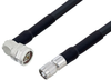 N Male Right Angle to Reverse Polarity TNC Male Cable 100 cm Length Using LMR-400-UF Coax with HeatShrink, LF Solder - PE3W01867LF/HS-100CM - Pasternack
