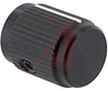 Knob;Dia 0.5in;Shaft Sz 0.25in;Panel;Side Saw Cut;Black Matte;Aluminum;6-32 - 70126041 - Allied Electronics, Inc.