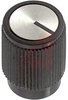 Knob; ABS; Round Skirted with Indicator; Black; 1/8 in.; 0.500 in.; Gloss - 70206973 - Allied Electronics, Inc.
