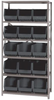 Open Shelving, 6Shelves, 15Bins, Black; Shelving Unit Type Quantum Storage - 44AC6710 - Newark, An Avnet Company
