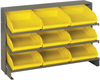 Sloped Bench Rack, 3Shelves, 9Bins, Yel; Shelving Unit Type Quantum Storage - 44AC6448 - Newark, An Avnet Company