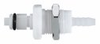 Quick-Disconnect Panel-Mount Hose Barb Insert; Valved, PP, 1/4