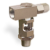 Inverted Angle Heavy Duty Sight Feed Valve, 1/2” Female NPT Inlet, 1/2” Male NPT Outlet, Tamperproof - B743-6 - Oil-Rite Corp.