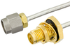 SMA Male to SMA Female Bulkhead Semi-Flexible Precision Cable 4 Inch Length Using PE-SR405FL Coax, LF Solder - PE39419-4 - Pasternack