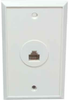 RJ45 8P8C Keyed Single Wall Plate with Screw Terminal - White - 68WP-41 - SFCable.com