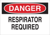 Brady B-120 Fiberglass Reinforced Polyester Rectangle White Breathing Apparatus Sign - 14 in Width x 10 in Height - TEXT: DANGER RESPIRATOR REQUIRED - 69469 - 754473-69469 - R. S. Hughes Company, Inc.