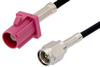SMA Male to Violet FAKRA Plug Cable 36 Inch Length Using RG174 Coax - PE39197H-36 - Pasternack