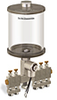 Clear View Multiple Feed Electro Lubricator, 1 qt Acrylic Reservoir, 5 Feeds, 1/8