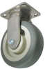 Stainless Rigid Caster - Gray Soft Rubber Wheel - Model 9 - SS-9RF8x2-R - Caster City, Inc.