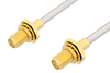 SMA Female Bulkhead to SMA Female Bulkhead Cable 36 Inch Length Using PE-SR402AL Coax - PE3903LF-36 - Pasternack