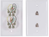 RJ11 6P4C Double Wall Plate Jacks -- 68WP-22 - Image