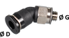 Mini 45° Male Elbow Connector